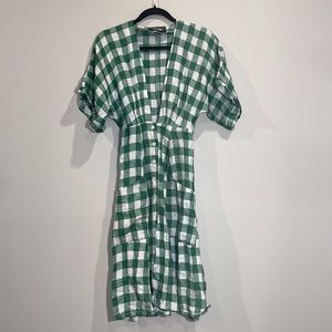 Reformation green linen dress